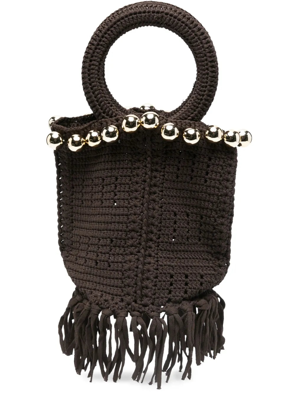 SANDRO small beaded fringed bucket bag