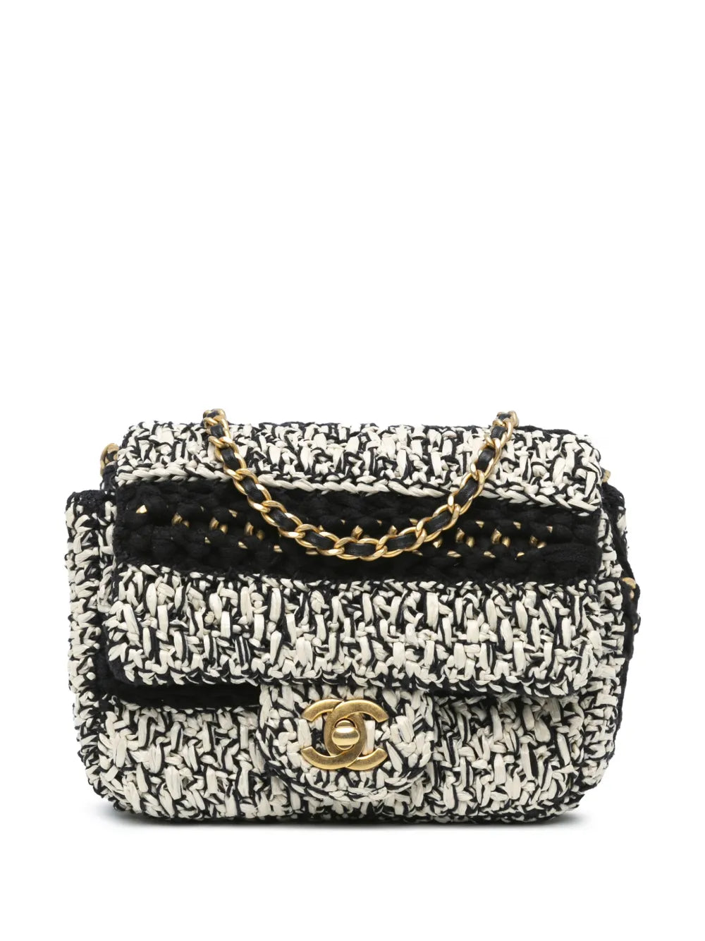 CHANEL 2019 Raffia Braided with Love Flap crossbody bag