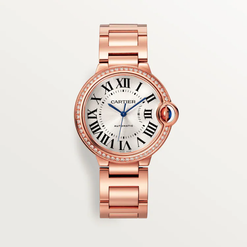 cartier ballon bleu 18k rose gold & diamonds lady's watch_1
