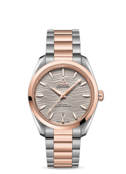 omega seamaster aqua terra co-axial master chronometer stainless steel & 18k sedna? gold lady's watch_7