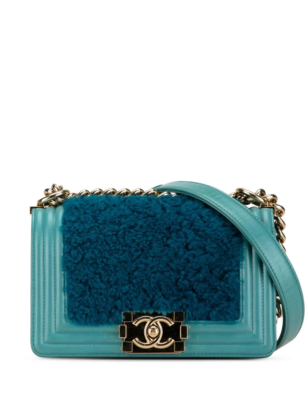 CHANEL 2016 2017 Small Shearling Boy Flap crossbody bag