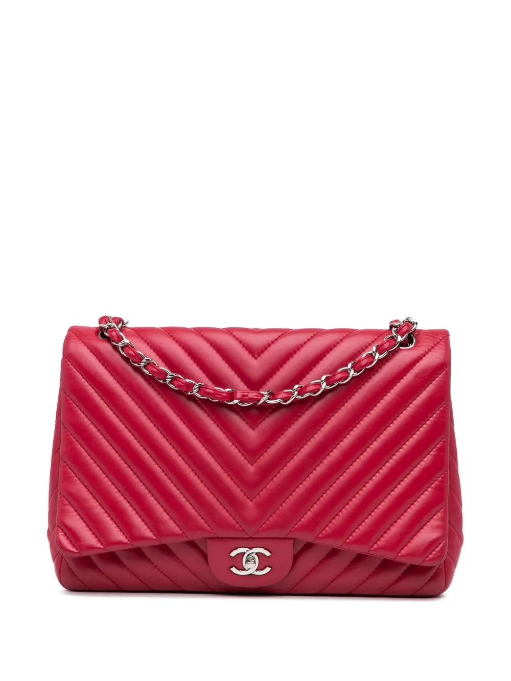 CHANEL 2009 2010 Maxi Classic Chevron Lambskin Single Flap shoulder bag
