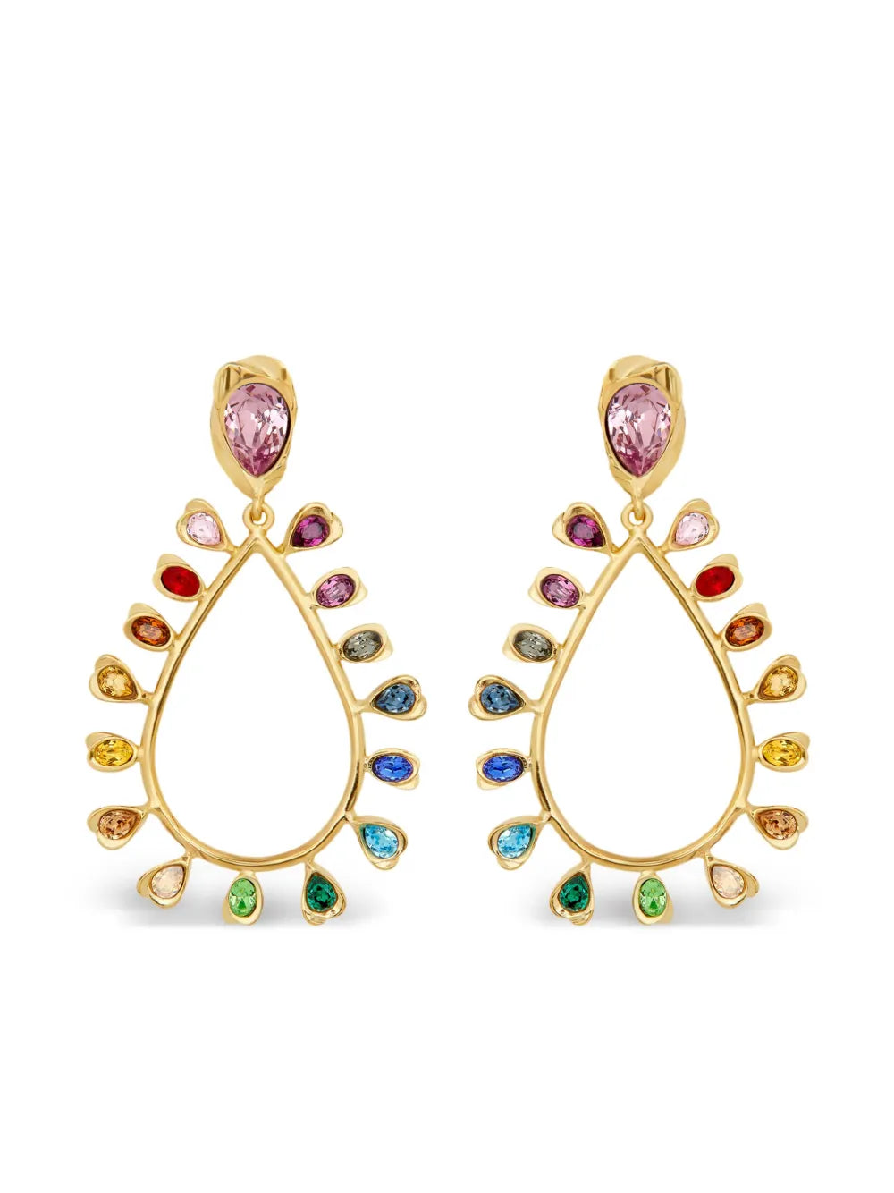 Oscar de la Renta Multi Colored crystal drop earrings