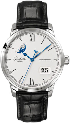 glashutte original senator excellence panorama date moon phase stainless steel men's watch_20