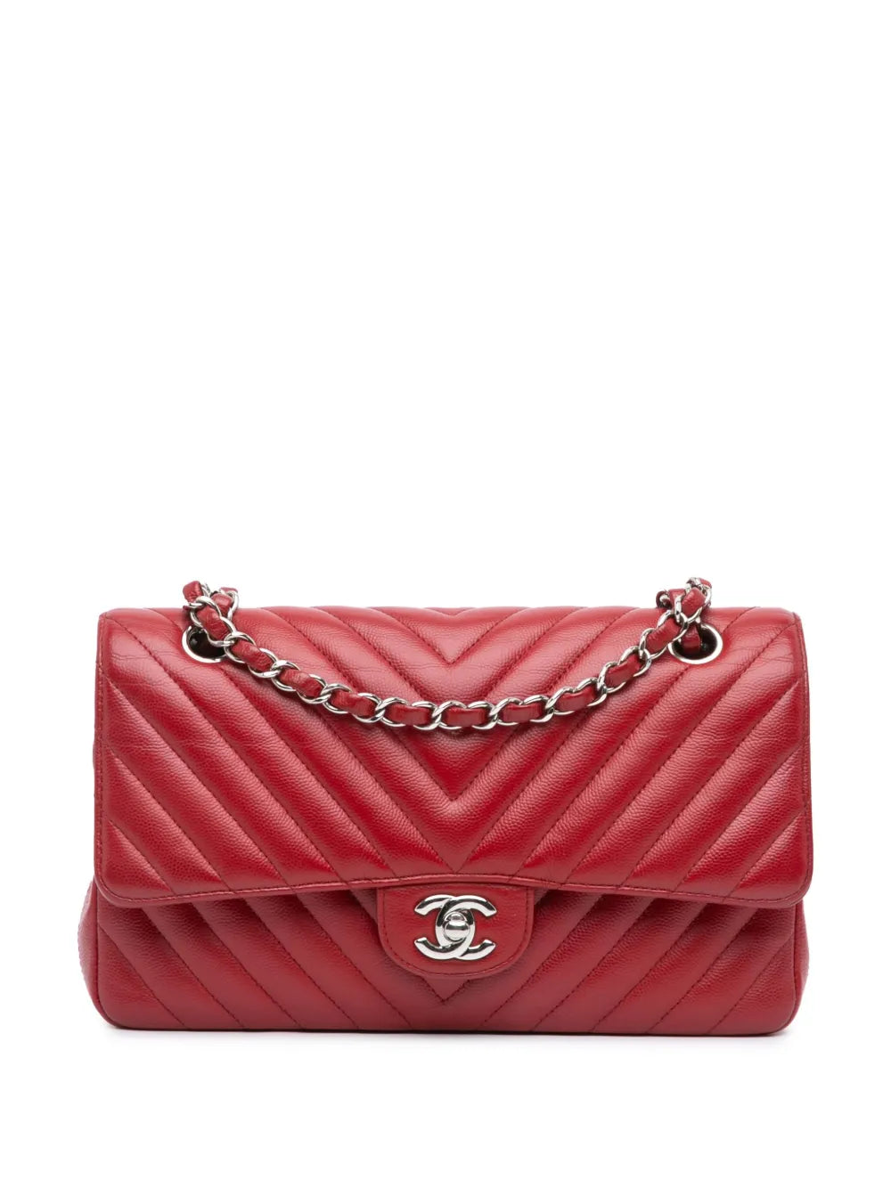 CHANEL 2016 2017 Medium Classic Chevron Caviar Double Flap shoulder bag