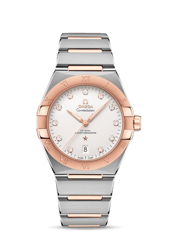 omega constellation co-axial master chronometer stainless steel & sedna? gold & diamonds men?s watch_1