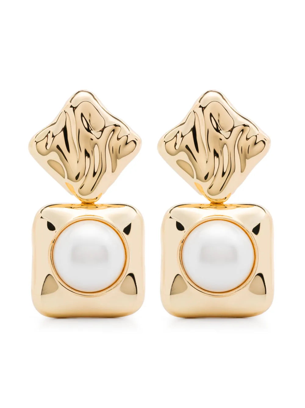 Self-Portrait pearl tiered earrings