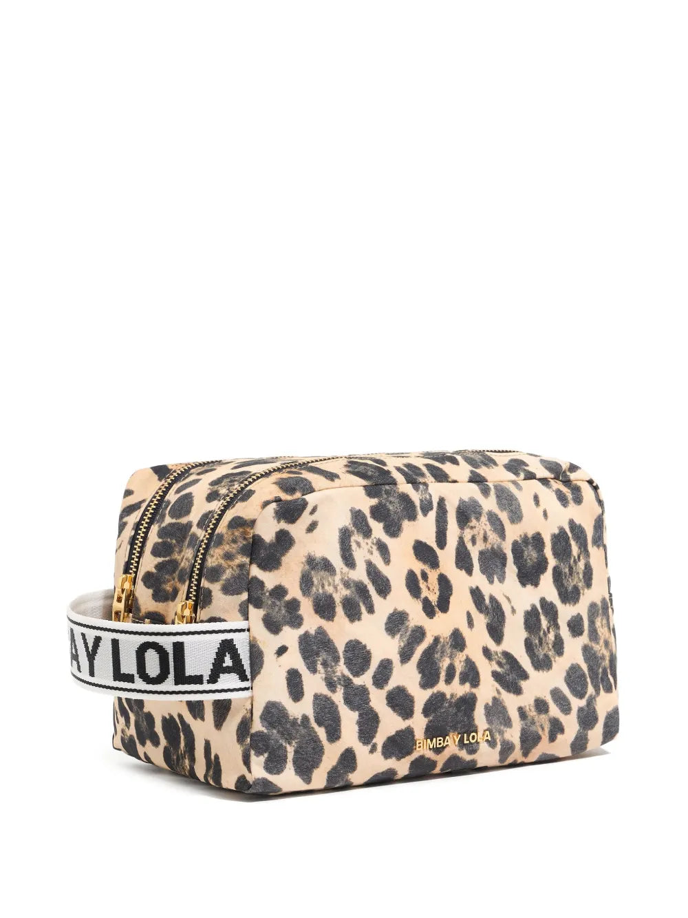 Bimba y Lola large leopard print cosmetic bag