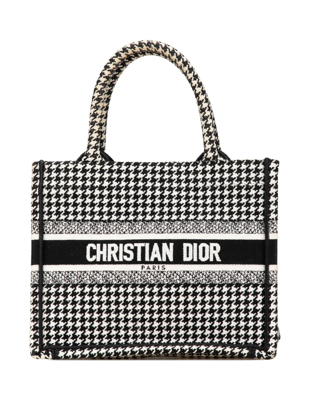 Christian Dior 2023 Small Houndstooth Embroidered Book tote bag