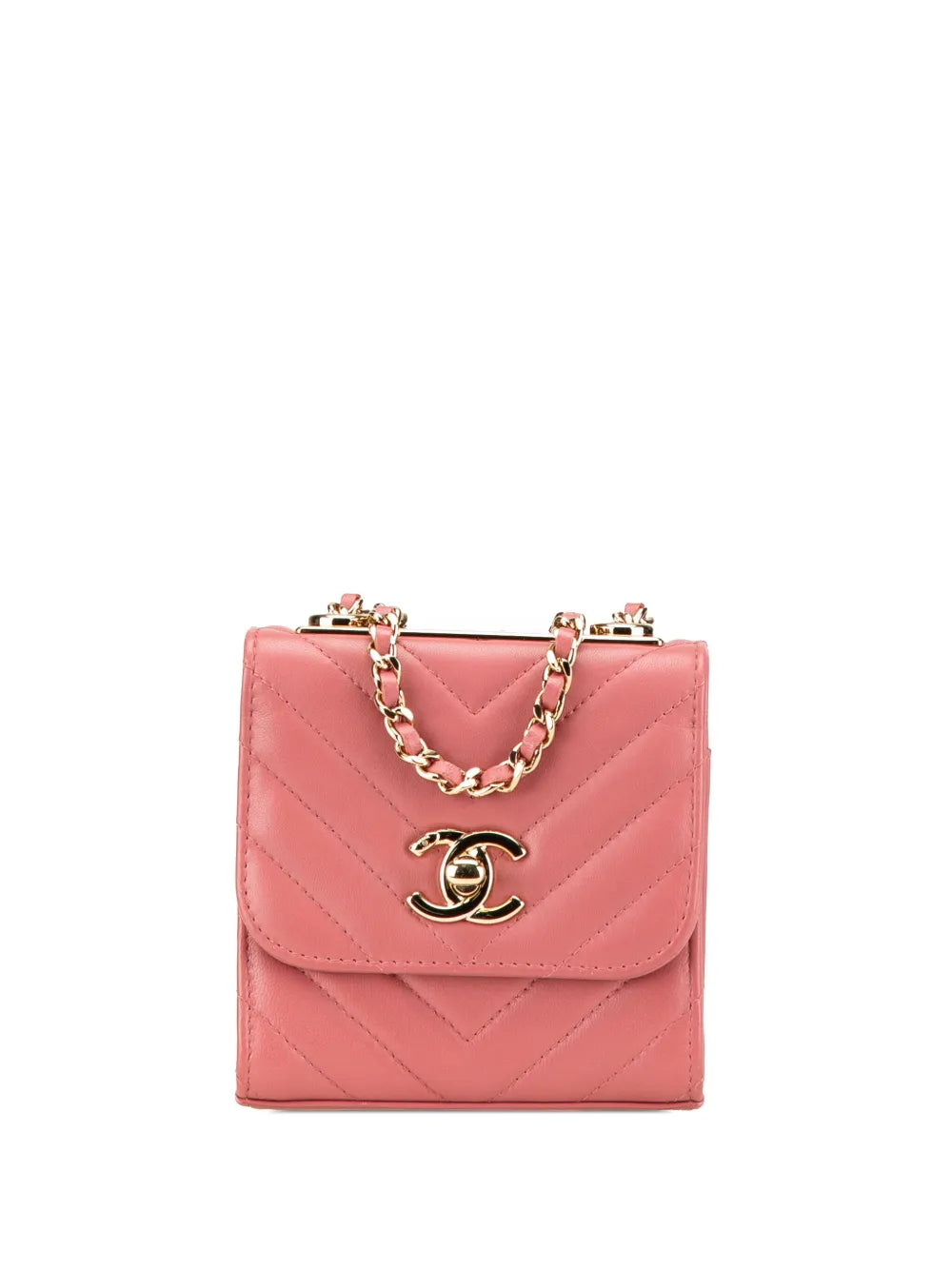 CHANEL 2019 Mini Chevron Lambskin Trendy CC Chain Wallet crossbody bag