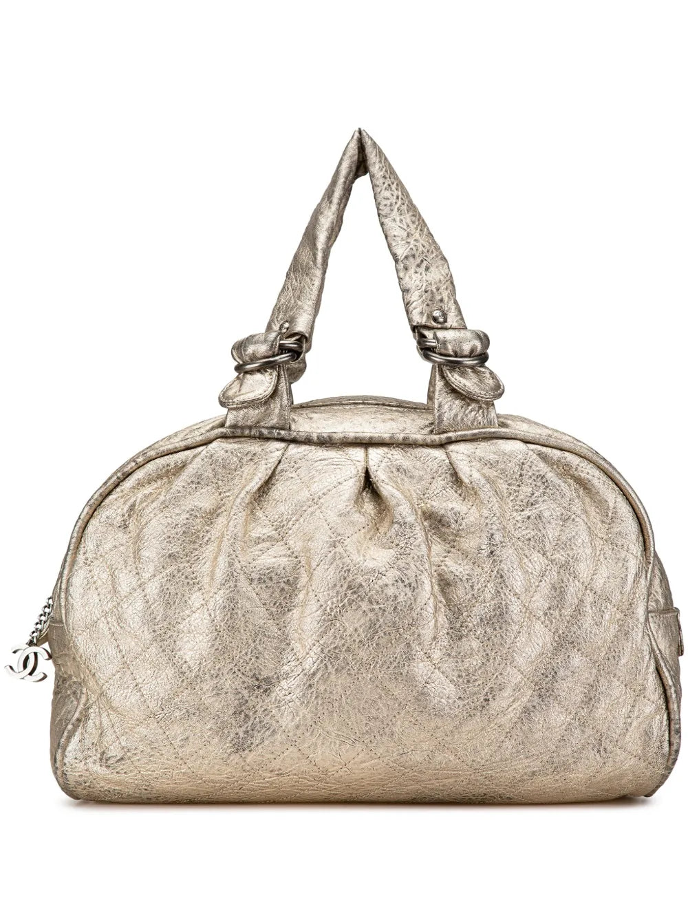 CHANEL 2006 2008 Metallic Calfskin Le Marais Duffle Bag travel bag