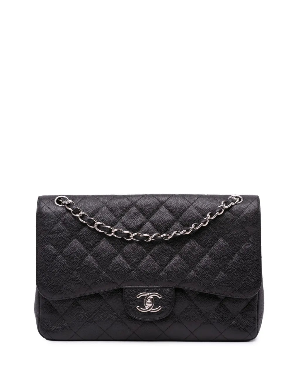 CHANEL 2012 Jumbo Classic Caviar Double Flap shoulder bag