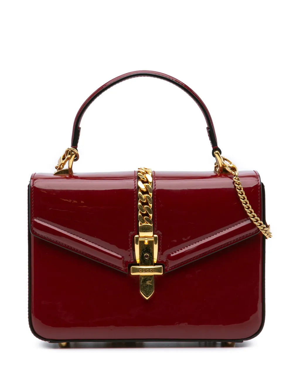 Gucci 2016 2024 Mini Patent Sylvie 1969 Top Handle Bag satchel