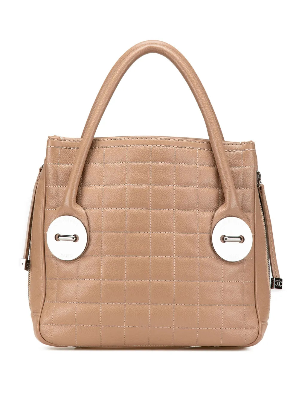 CHANEL 2004 2005 Choco Bar Caviar Button handbag