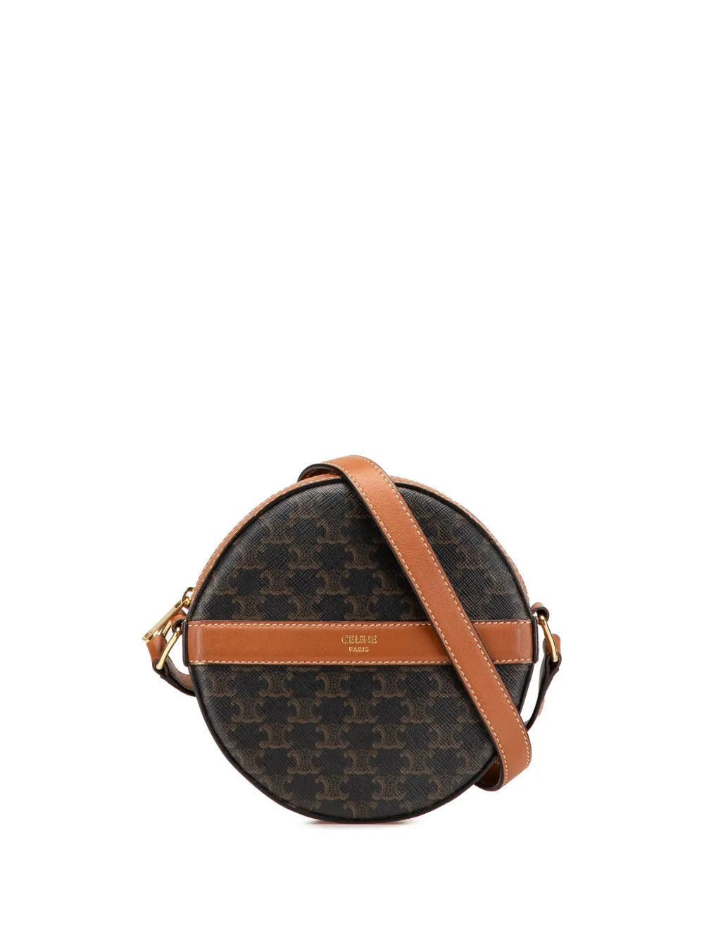 Céline 2020 Triomphe Coated Canvas Round Purse on Strap crossbody bag