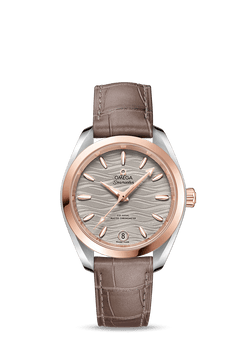 omega seamaster aqua terra co-axial master chronometer stainless steel & 18k sedna? gold lady's watch_1