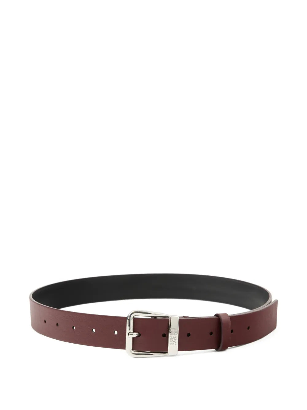 MM6 Maison Margiela engraved logo leather belt