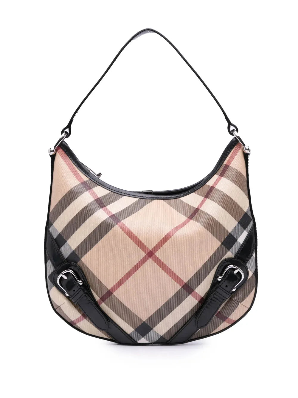 Burberry 2000 2017 Supernova Check Coated Canvas Larkin hobo bag