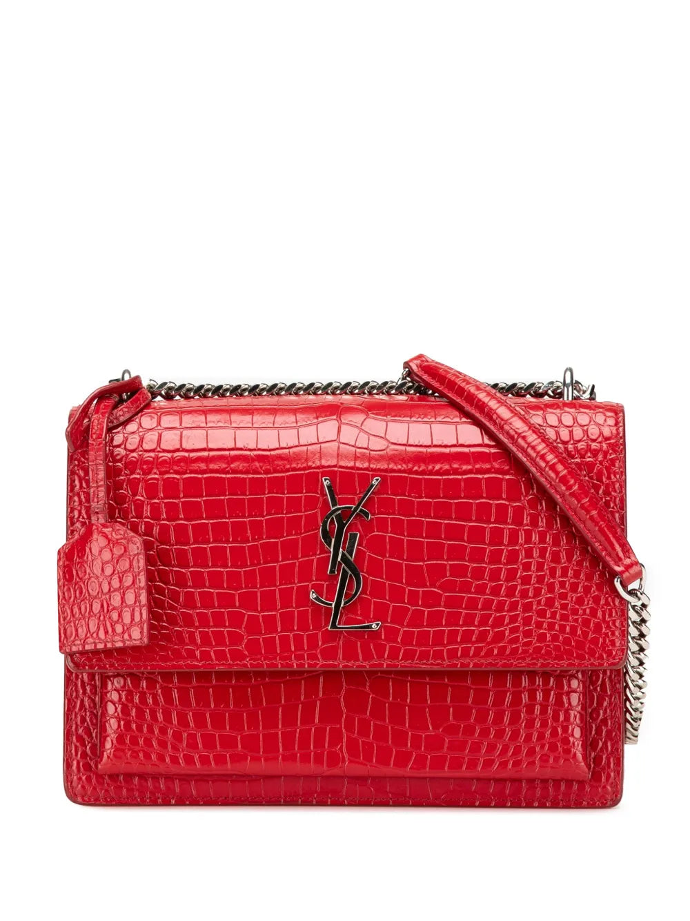 Saint Laurent 2018 Medium Croc Embossed Leather Sunset crossbody bag