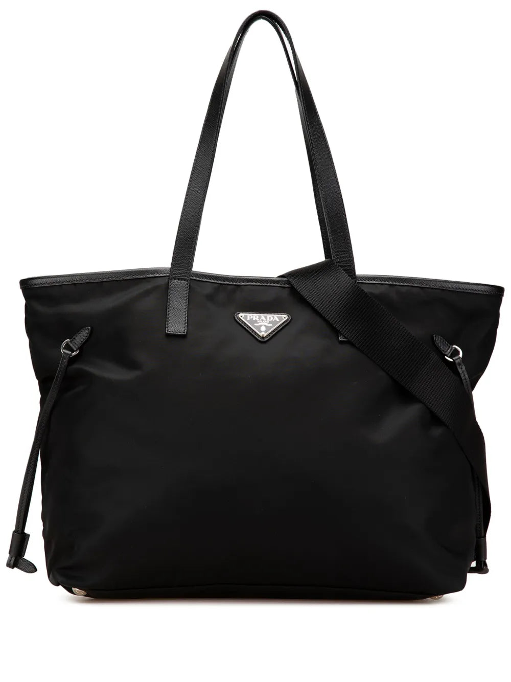Prada 2013 2024 Tessuto Saffiano Trimmed Open Convertible Tote satchel
