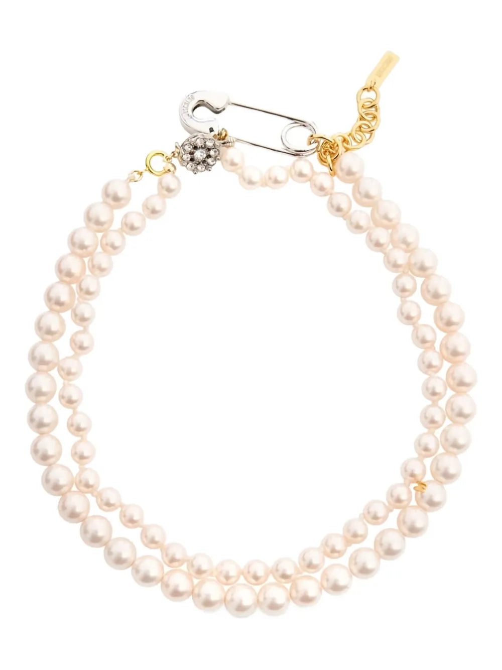 Moschino double strand pearl necklace