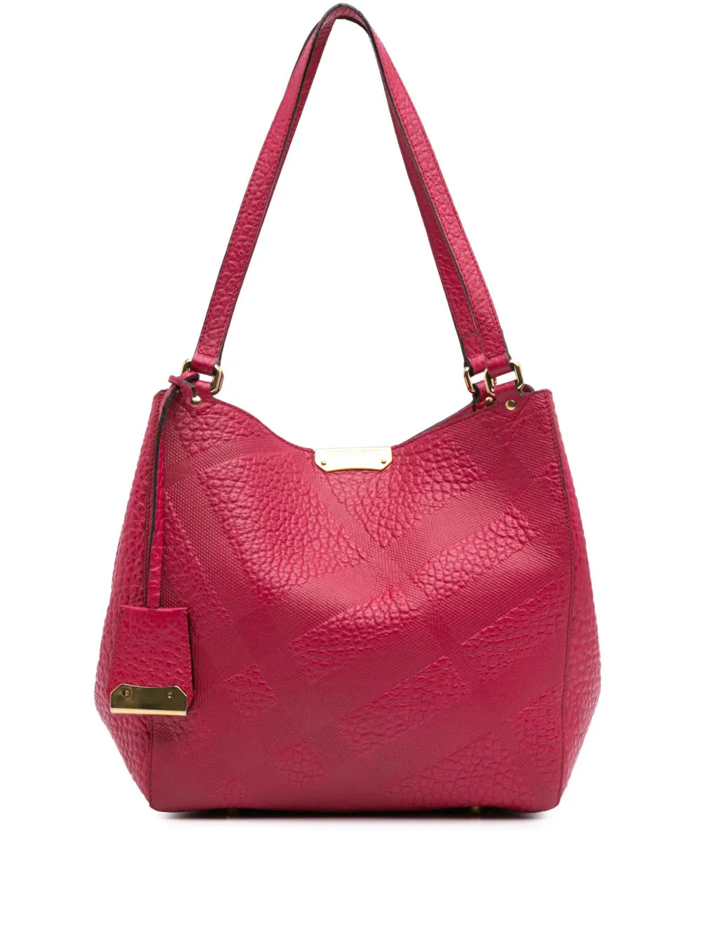 Burberry 2000 2017 Small Embossed Grain Check Leather Canterbury tote bag