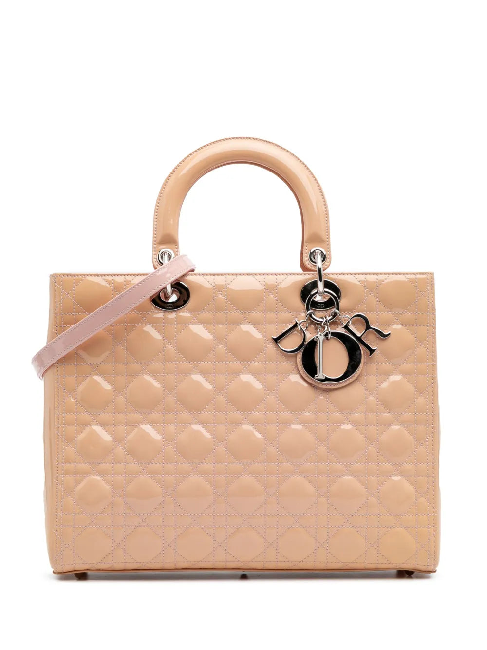 Christian Dior 2015 Large Patent Cannage Lady Dior satchel