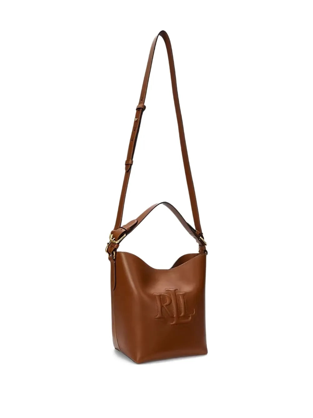 Lauren Ralph Lauren Witley logo embossed leather bucket bag