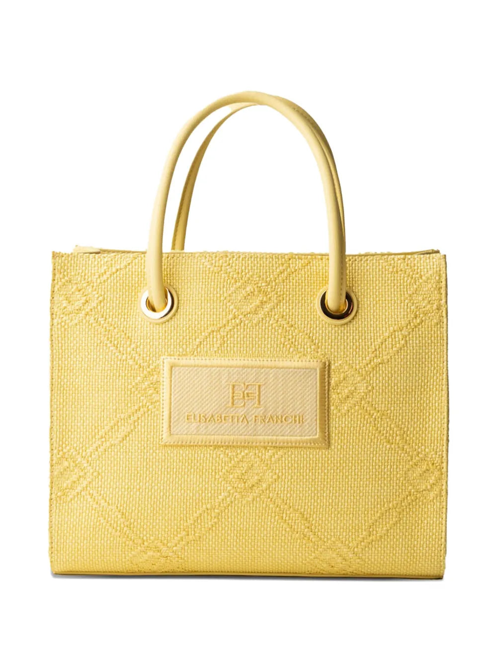 Elisabetta Franchi small woven jacquard tote bag