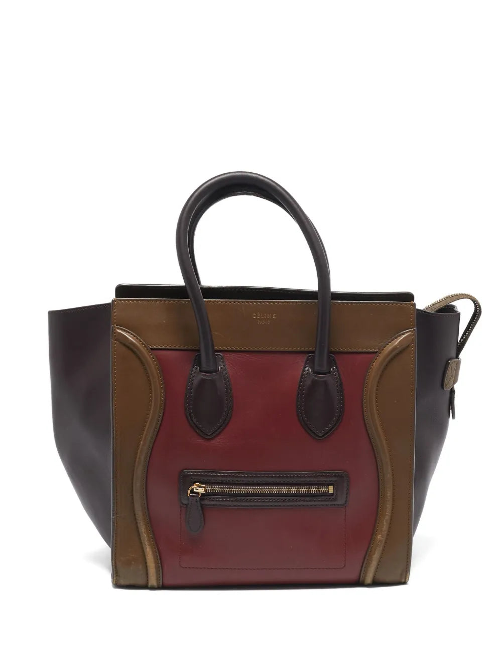 Céline 2023 mini Tricolor Luggage leather tote bag