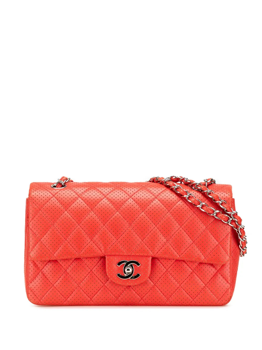 CHANEL 2006 2008 Medium Classic Perforated Lambskin Single Flap shoulder bag