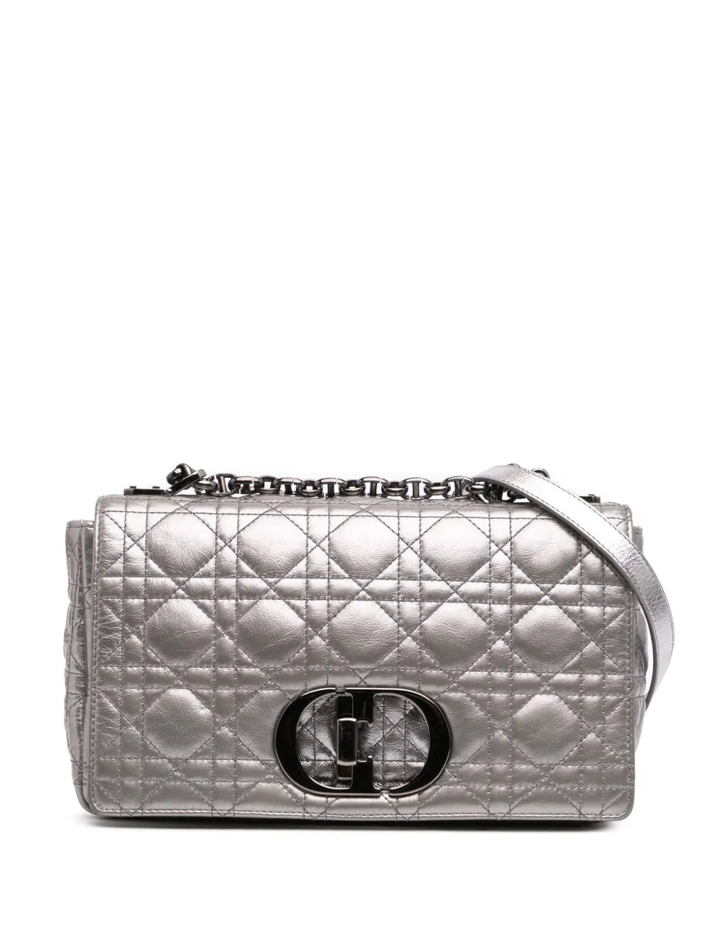 Christian Dior 2021 Medium Metallic Calfskin Cannage Supple Caro Bag crossbody bag