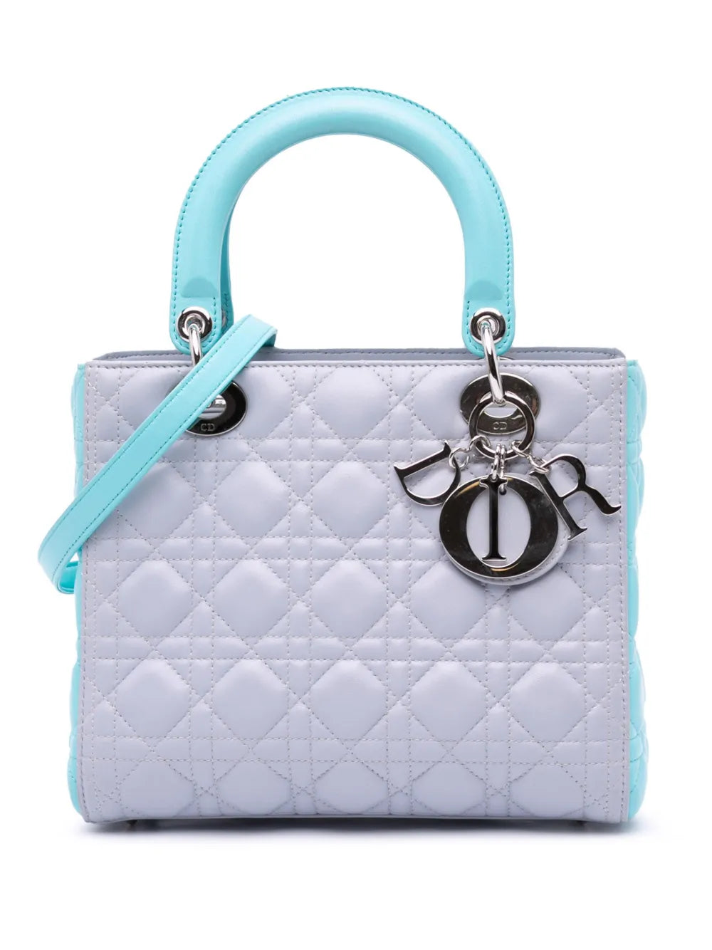 Christian Dior 2013 Medium Bicolor Lambskin Cannage Lady Dior satchel