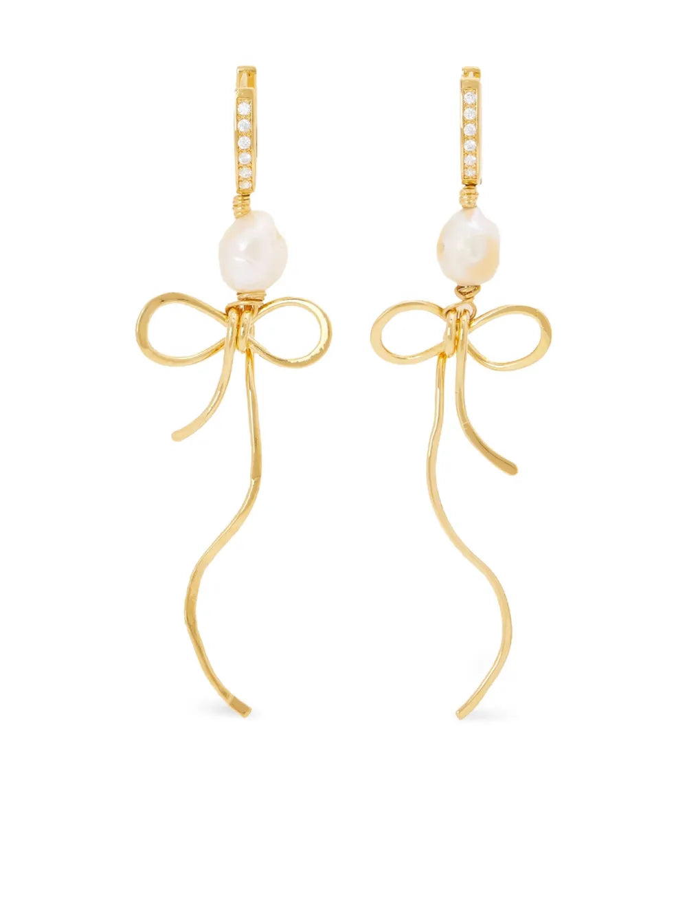 Marni pearl bow drop earrings
