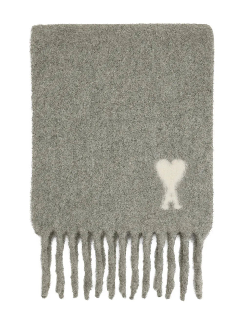 AMI Paris Ami De Coeur fringed scarf