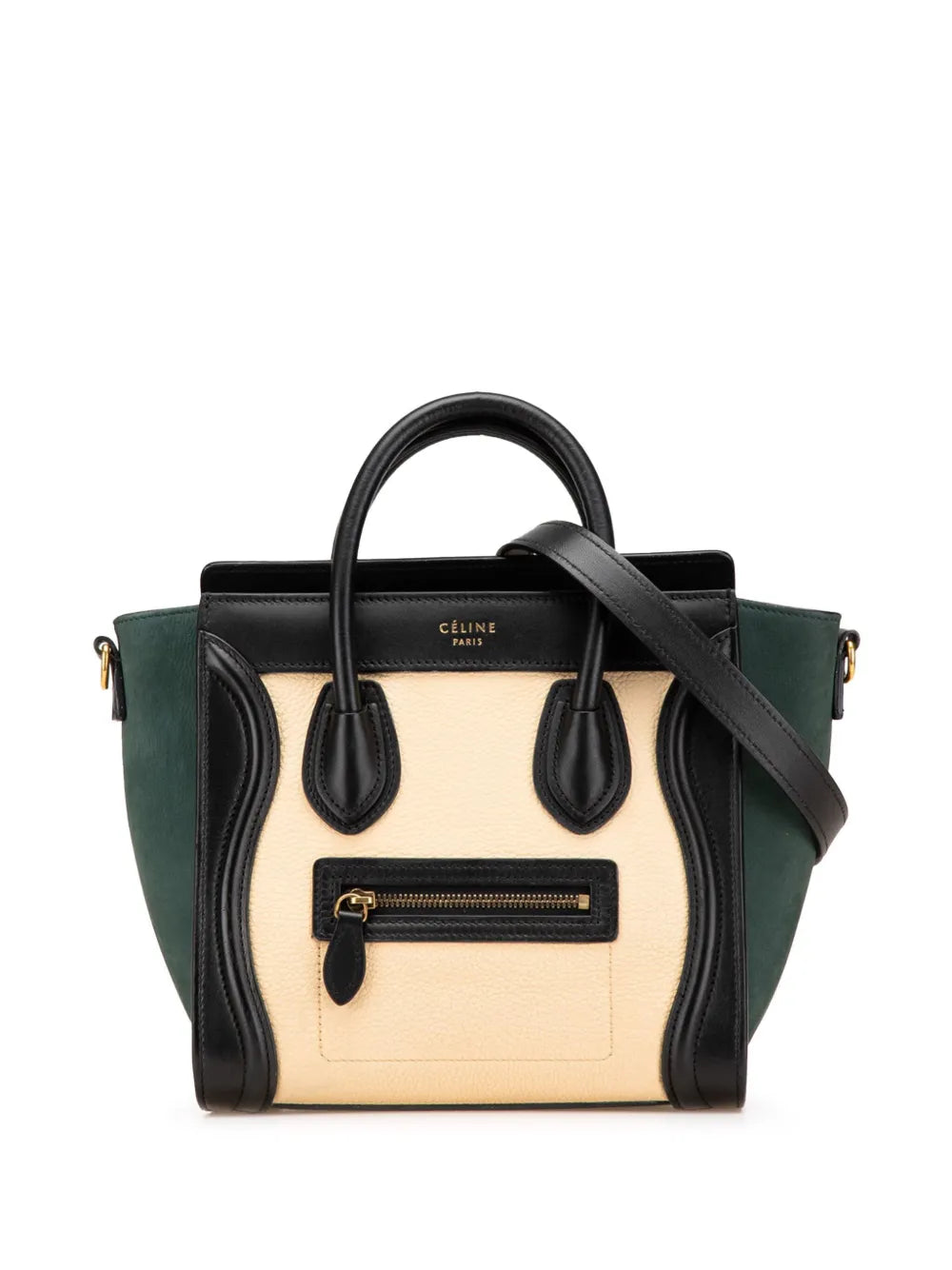 Céline 2017 Nano Tricolor Nubuck and Calfskin Luggage Tote satchel