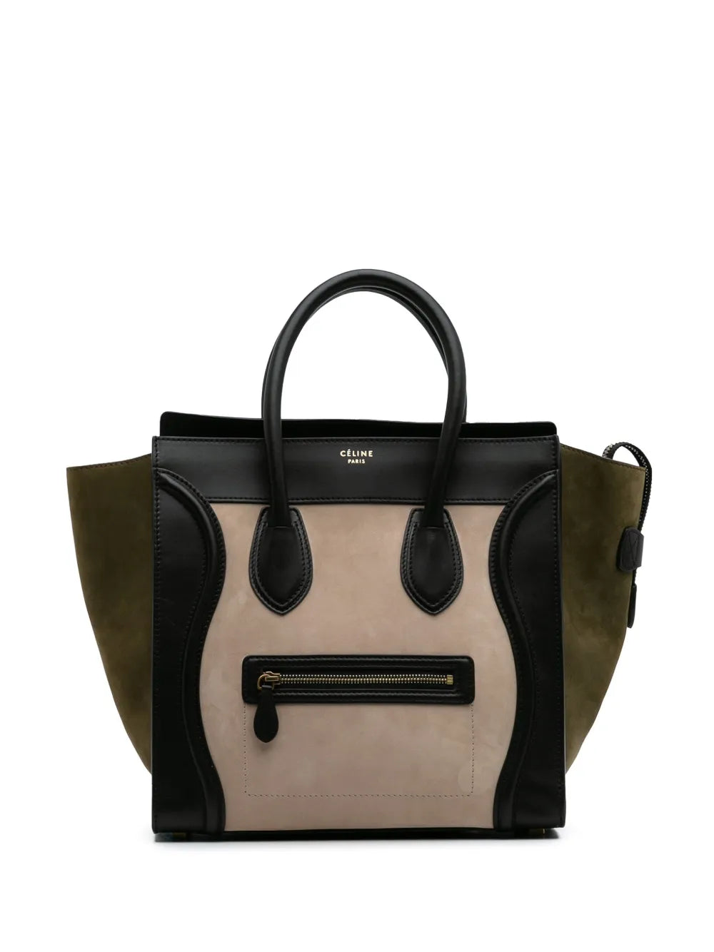 Céline 2012 Mini Tricolor Suede and Calfskin Luggage tote bag