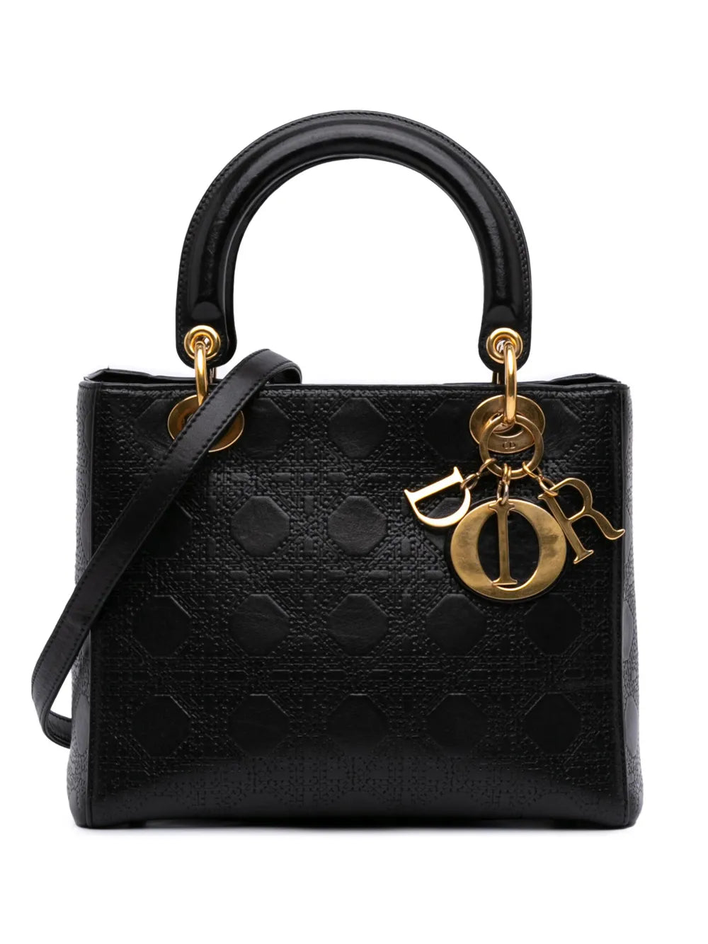 Christian Dior 2007 Medium Calfskin Cannage Embossed Lady Dior satchel