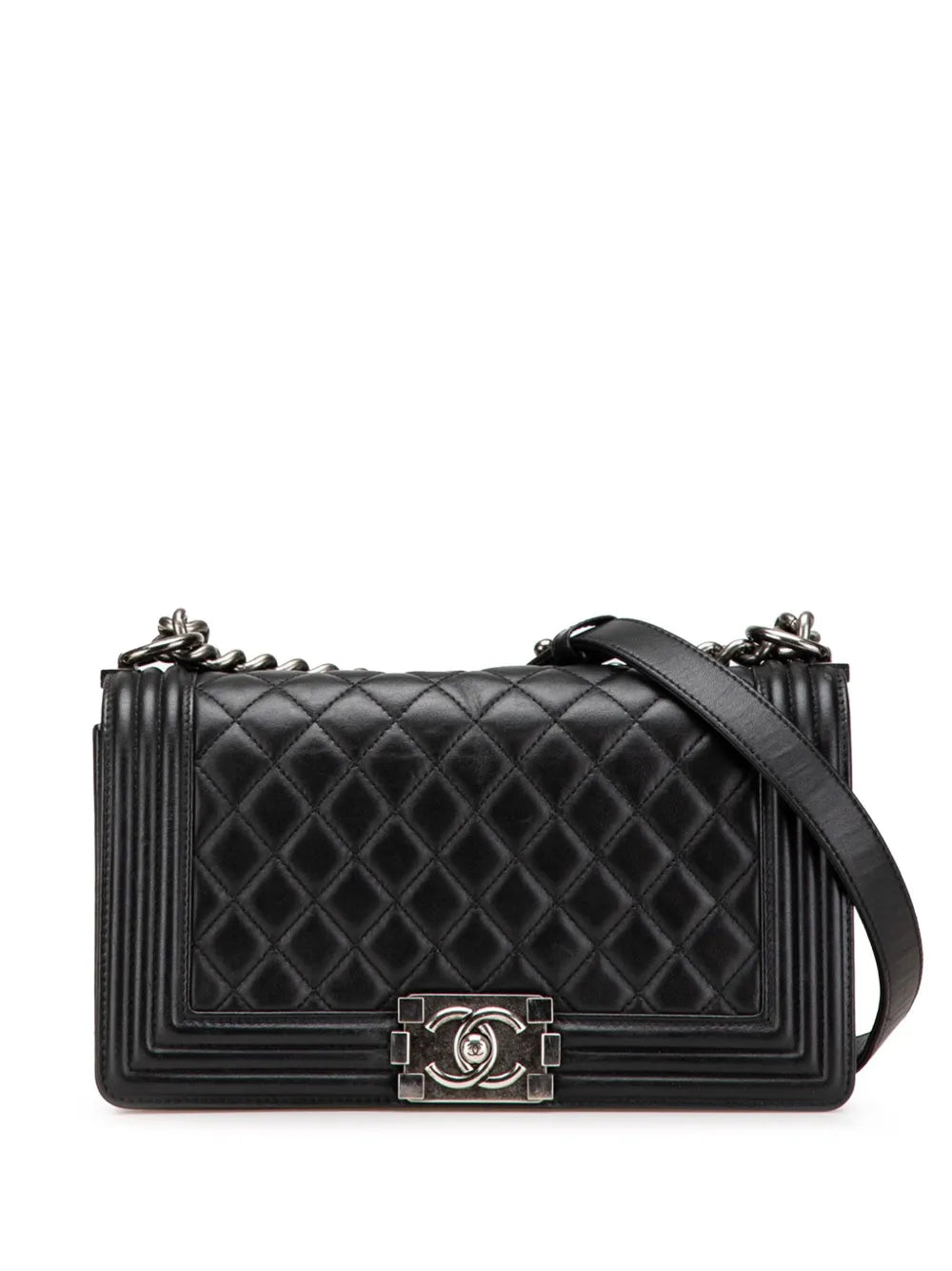CHANEL 2013 2014 Old Medium Quilted Lambskin Boy Flap crossbody bag