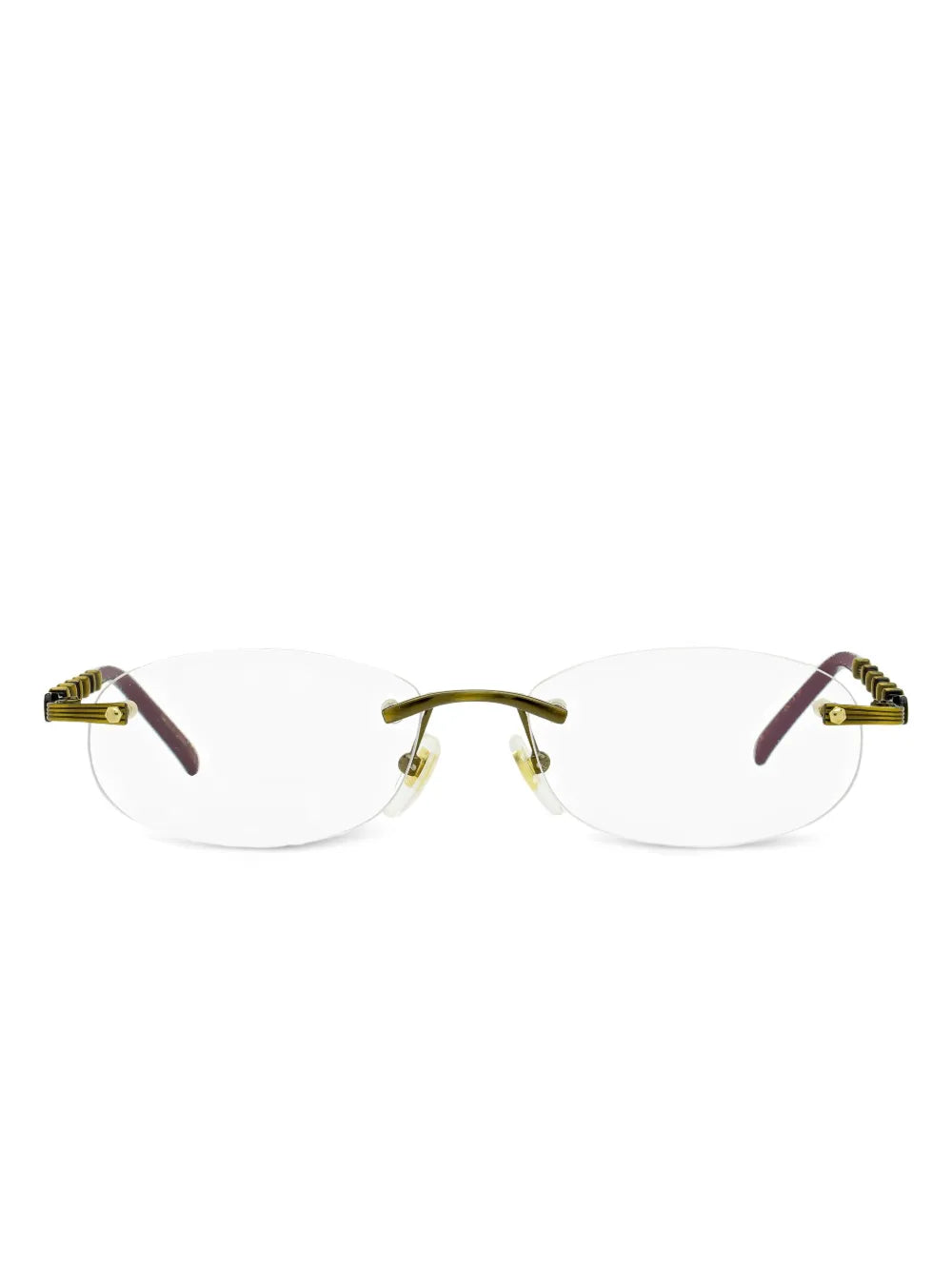 Gucci Eyewear bamboo detail rimless glasses