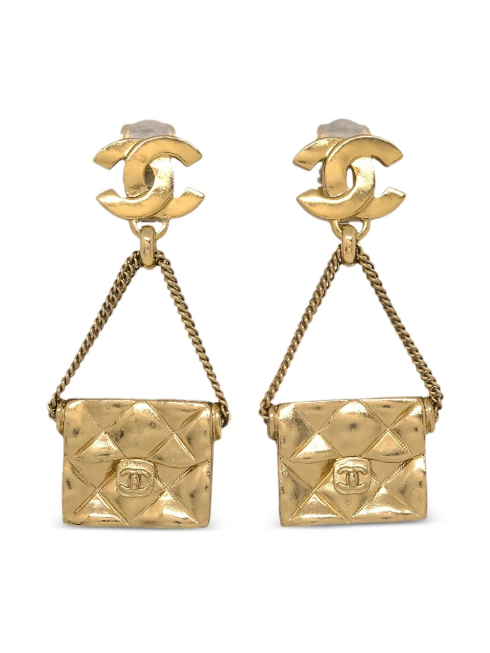CHANEL 2002 Dangle Handbag clip on earrings