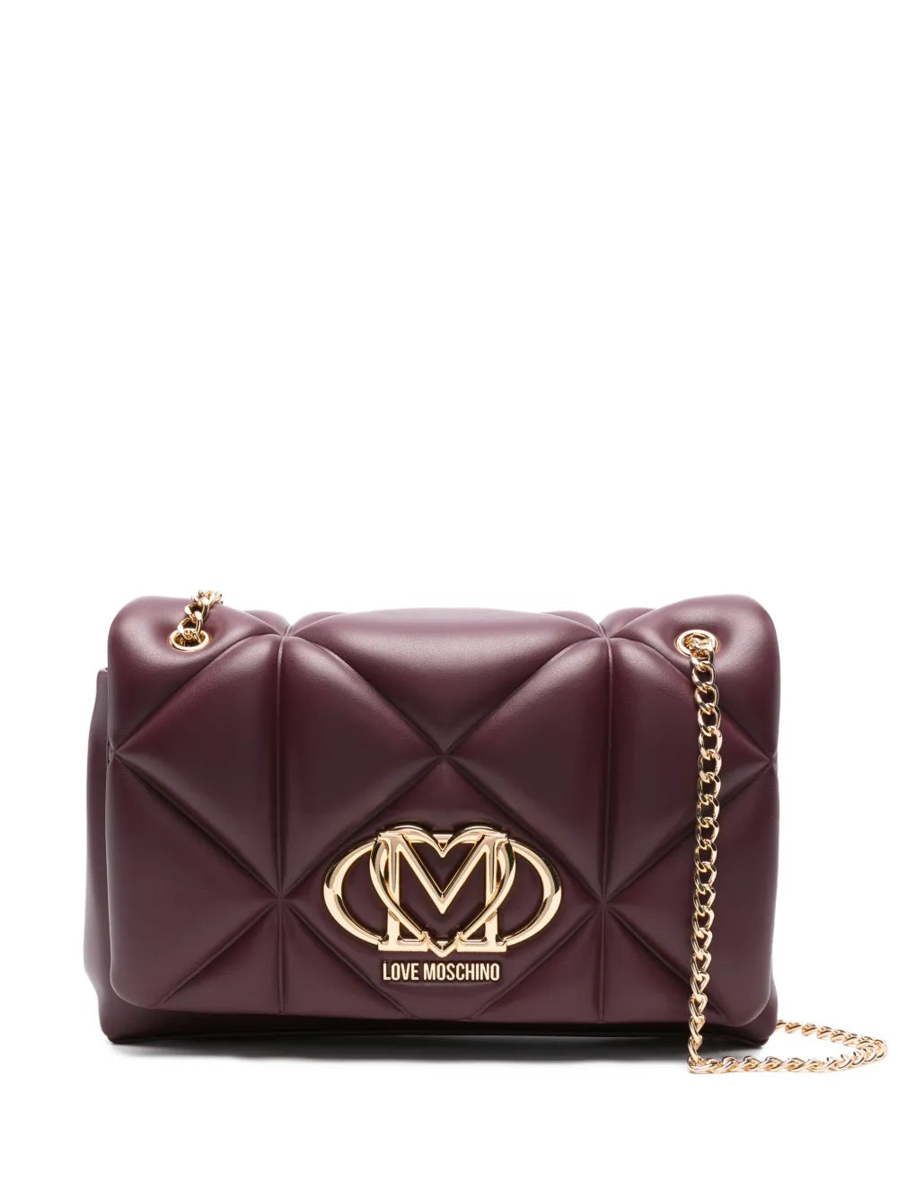 Love Moschino quilted logo plaque shoulder bag
