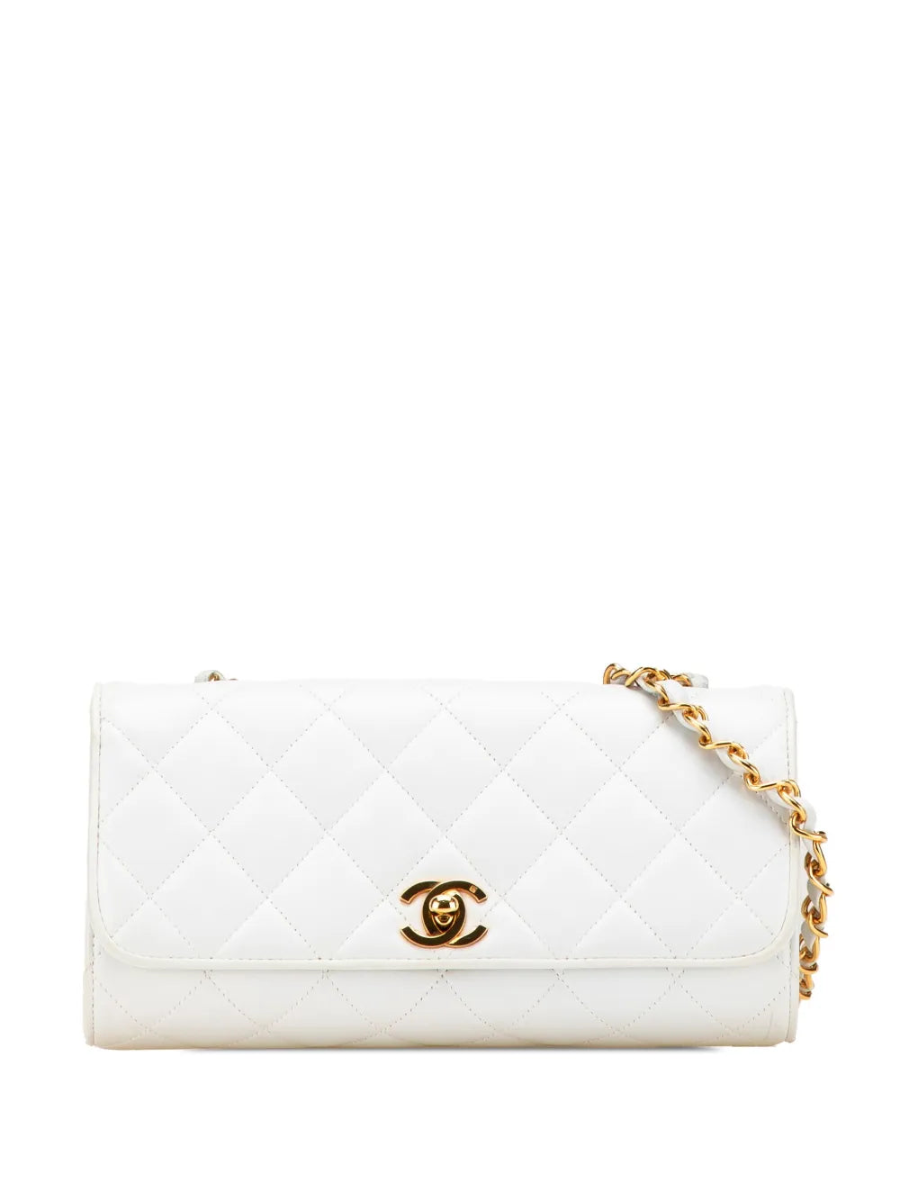 CHANEL 1994 1996 Small CC Quilted Lambskin Flap Clutch on Chain crossbody bag