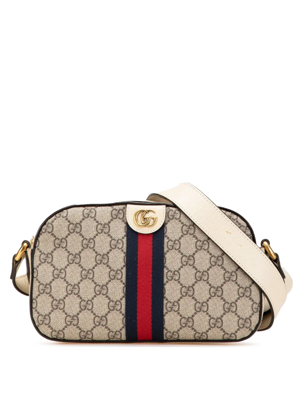 Gucci 2016 2025 Small GG Supreme Textured Calfskin Web Ophidia Camera Bag crossbody bag