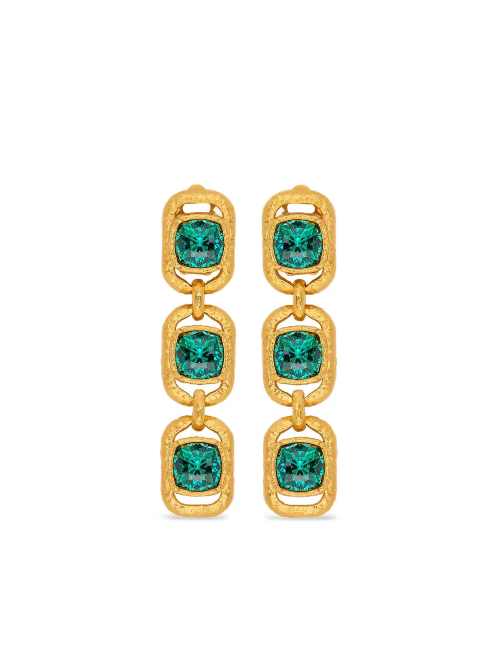 Oscar de la Renta crystal embellished chain earrings