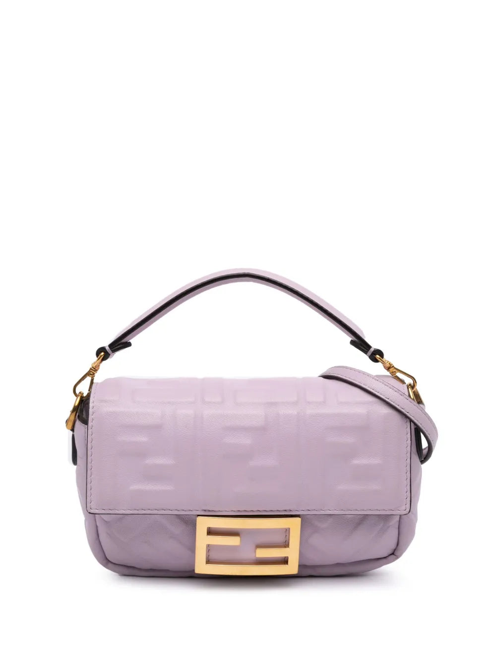 Fendi 2010 2025 Mini Zucca Embossed Leather Baguette satchel