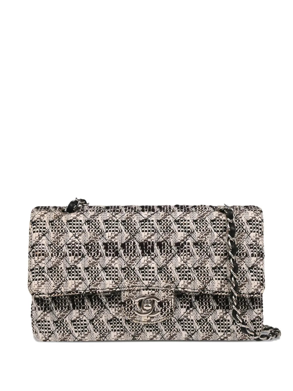 CHANEL 2005 medium tweed Classic Double Flap shoulder bag