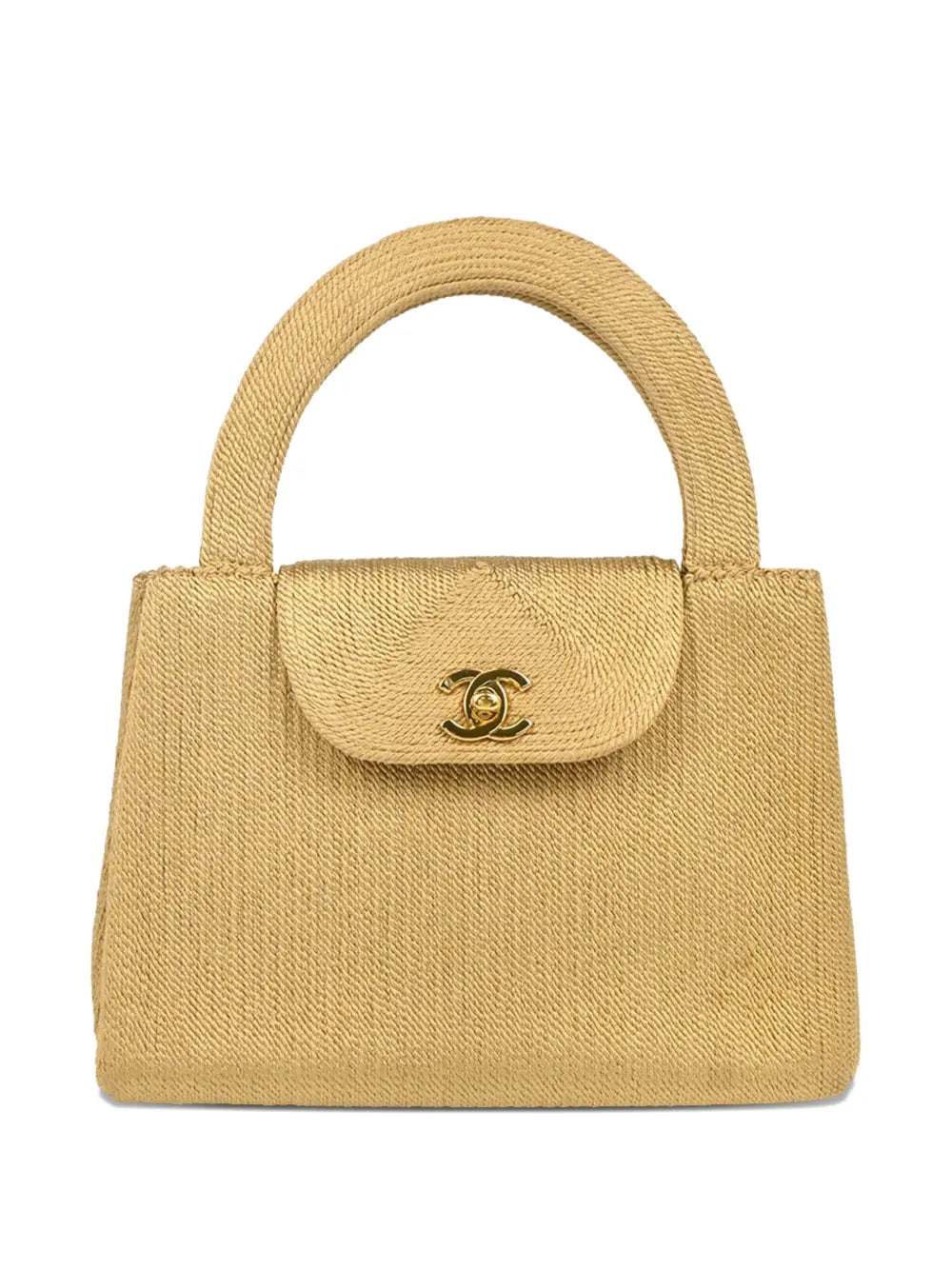 CHANEL 1998 raffia top handle tote bag