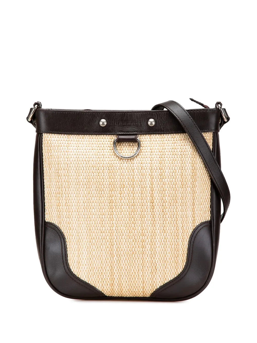 Burberry 2000 2017 Leather Trimmed Raffia crossbody bag