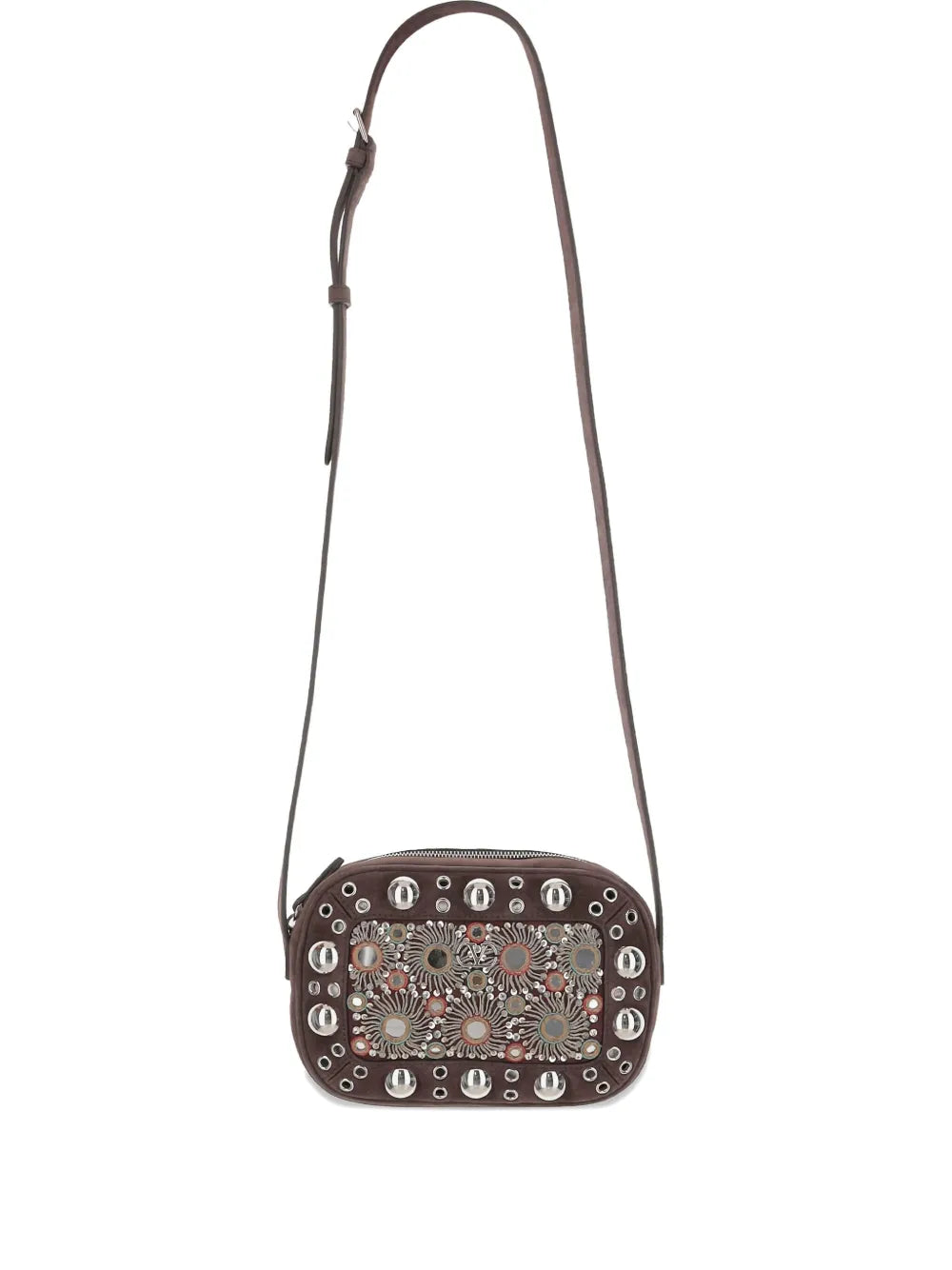 Valentino Garavani Nellcôte mirror embellished stud detailed shoulder bag